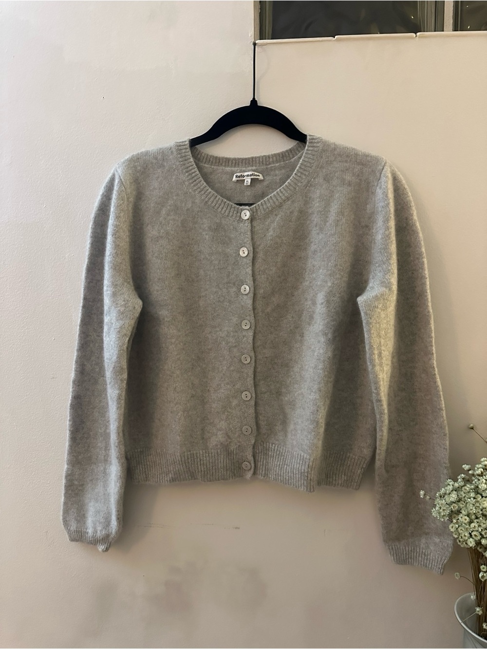 Reformation Clara Cashmere Crew Cardigan